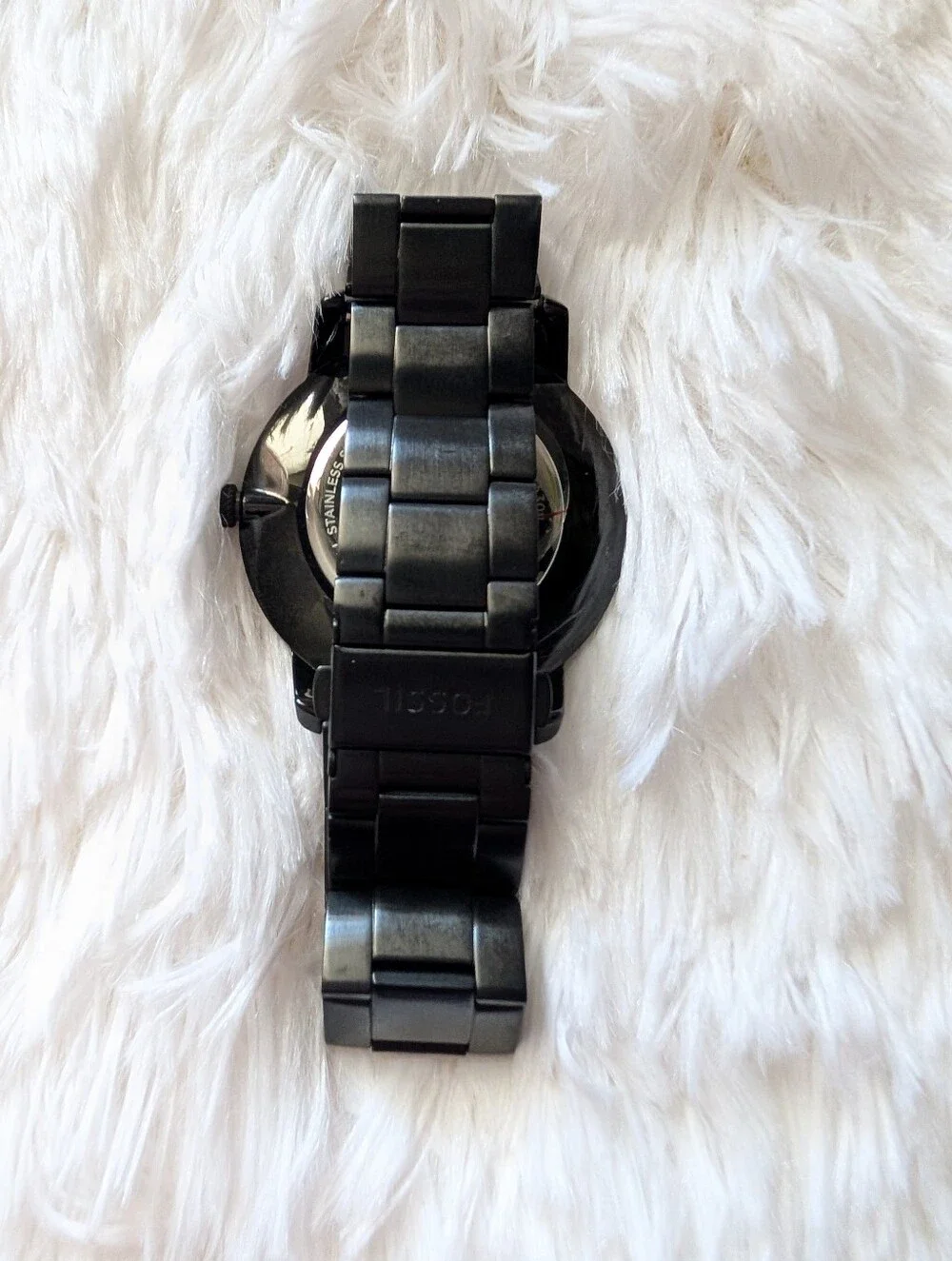 FOSSIL Black Stainless Steel Watch, Men's, New